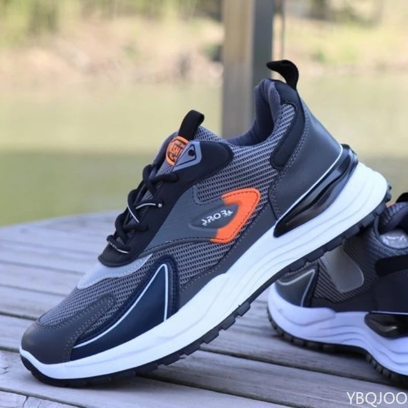 Men's Breathable Casual Platform Trainers | Lightweight Lace-Up Sports Shoes