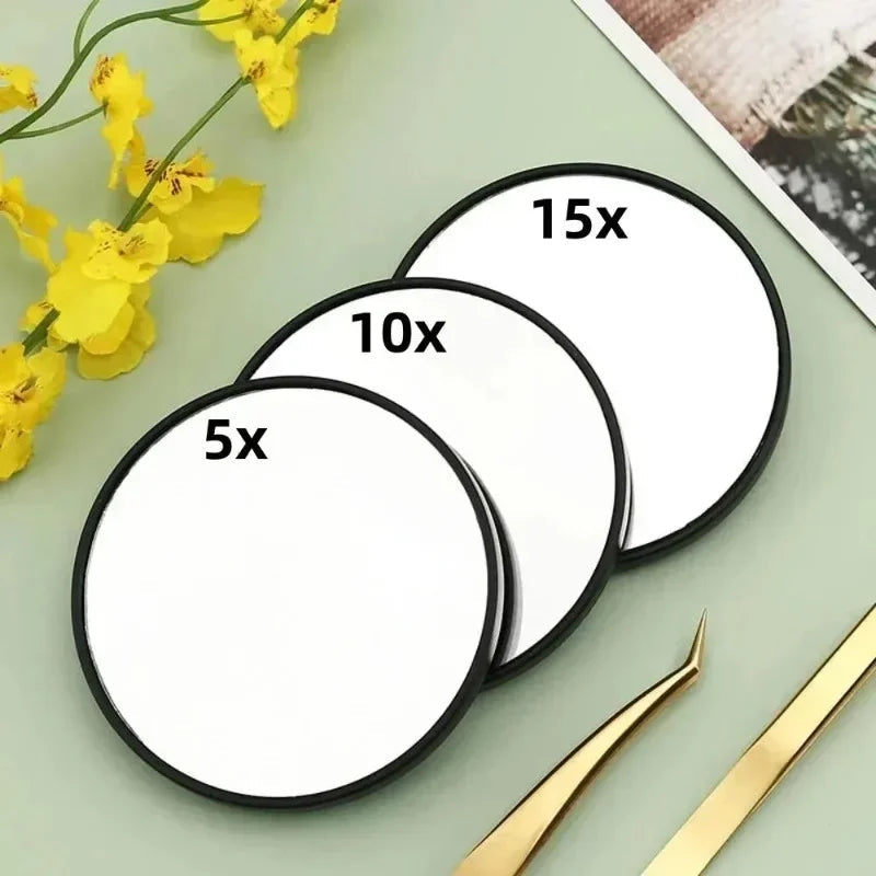 Round Magnifying Mirror with Suction Cup | 5x 10x 15x Bathroom Mirror