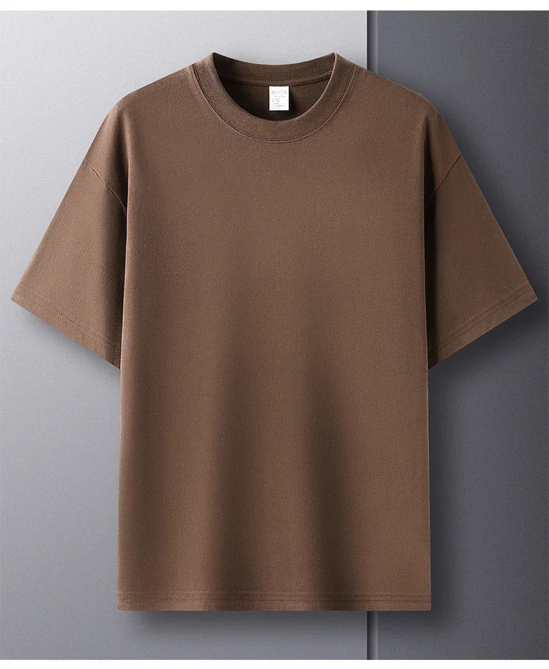 Men's white 100% cotton round neck T-shirt by Jelieora Venture, showcasing breathable, soft fabric and classic fit.