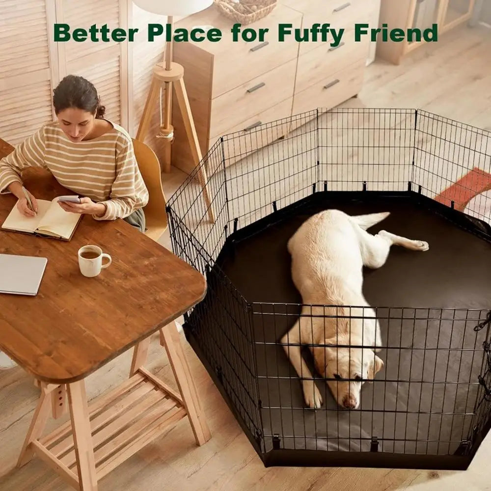 Jelieora Venture washable dog and cat playpen mat with waterproof Oxford cloth, ideal for puppy training and indoor pet whelping.
