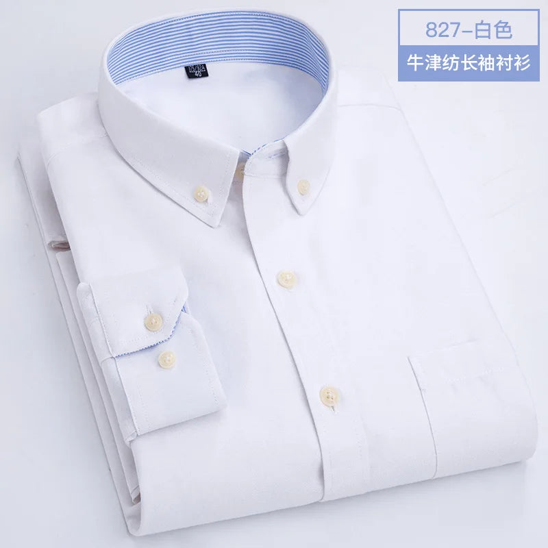 Men's slim fit Oxford shirt by Jelieora Venture, showcasing a classic button-down design in light blue fabric.