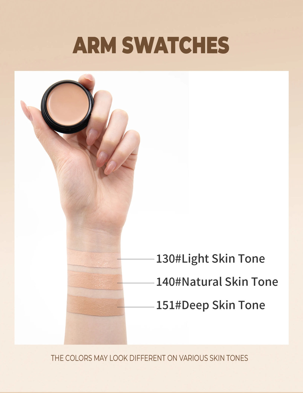 Jelieora Venture full coverage concealer and contour cream in a sleek makeup compact, designed for flawless coverage and contouring.