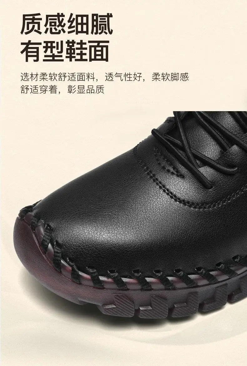 Women's waterproof ankle snow boots with faux fur lining by Jelieora Venture, showcasing the sturdy footwear and cozy interior.
