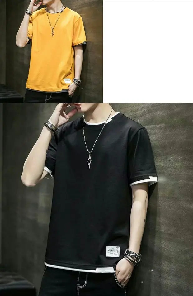 Men's casual round neck T-shirt by Jelieora Venture, showing a comfortable fit and classic design in neutral color.