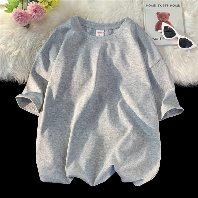 Men's solid basic hip hop cotton T-shirt by Jelieora Venture, available in 22 colors, shown in dark blue with a casual fit.
