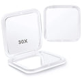 Compact 30x Magnifying Makeup Mirror with Tweezers | Travel Pocket Mirror