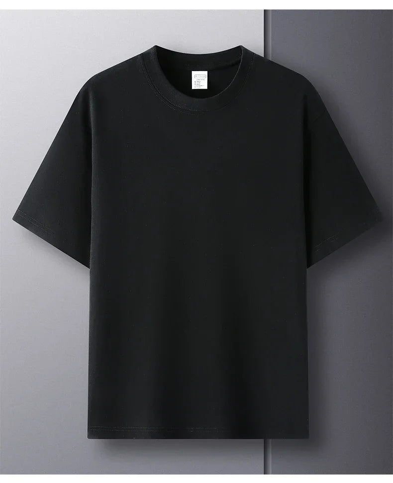 Men's 100% cotton round neck T-shirt by Jelieora Venture, breathable everyday tee, plain white fabric, casual style