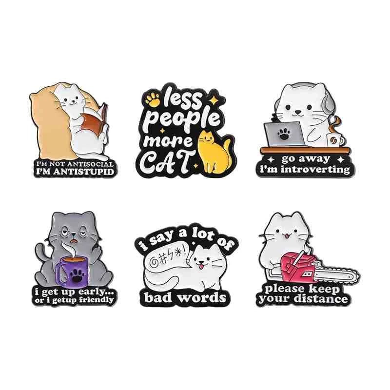 Cute Animals Enamel Pins Set: Adorable Cat & Capybara Badges for Every Outfit