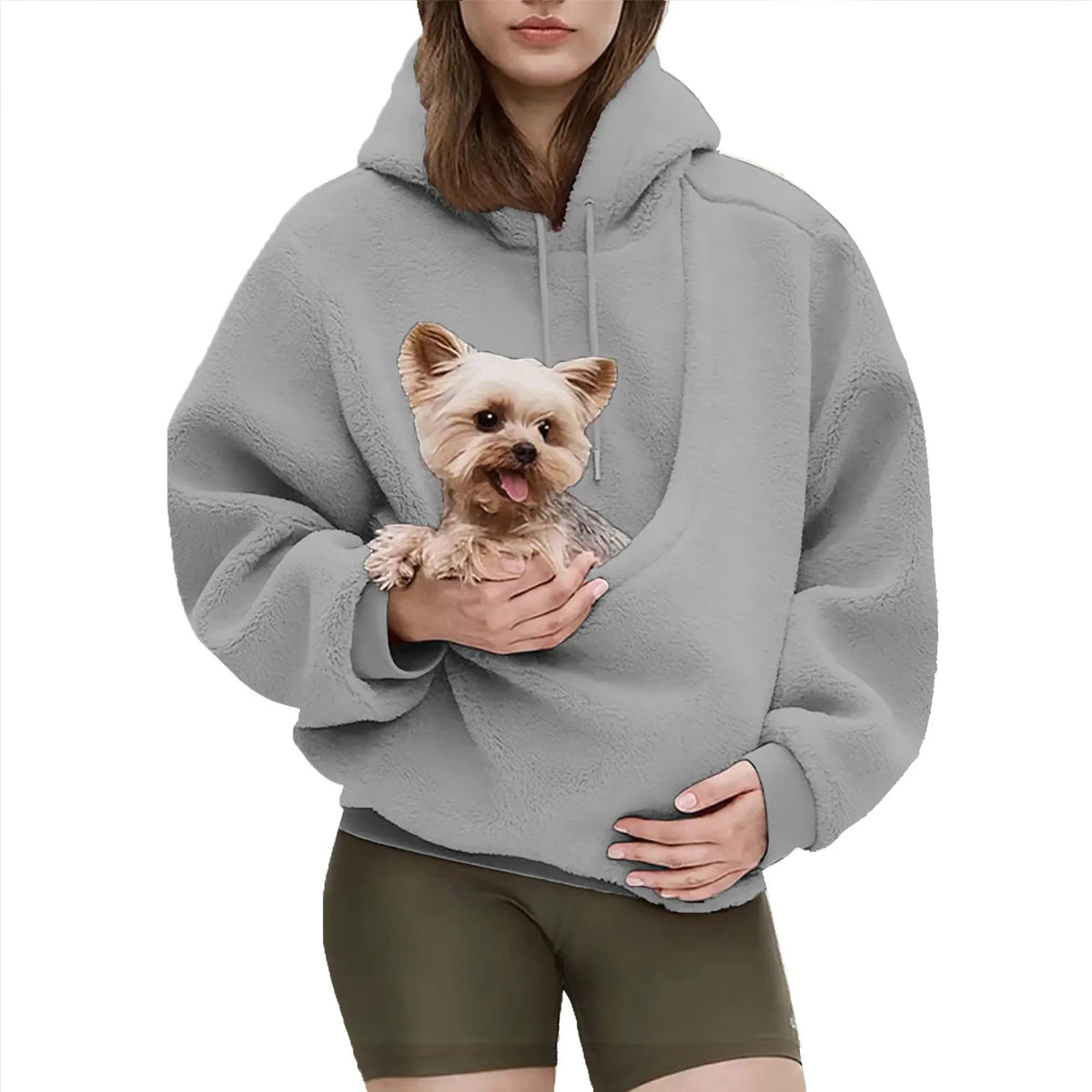 Unisex Pet Carrier Hoodie by Jelieora Venture featuring a cozy, stylish hoodie with built-in pet compartment and casual design.