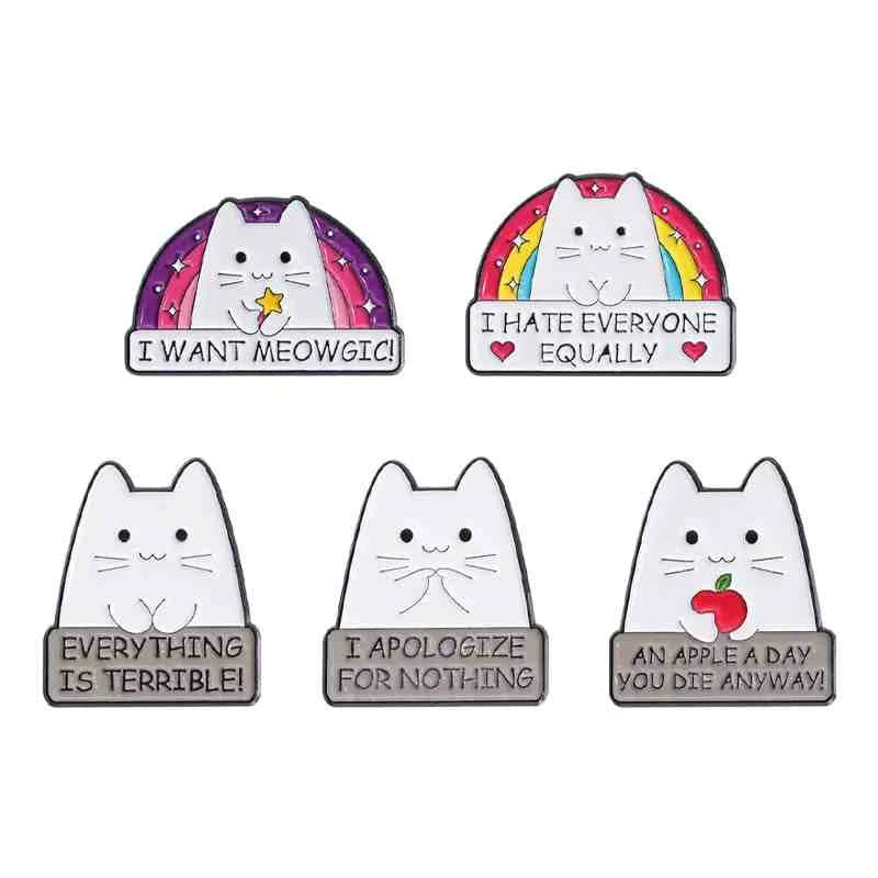 Cute Animals Enamel Pins Set: Adorable Cat & Capybara Badges for Every Outfit