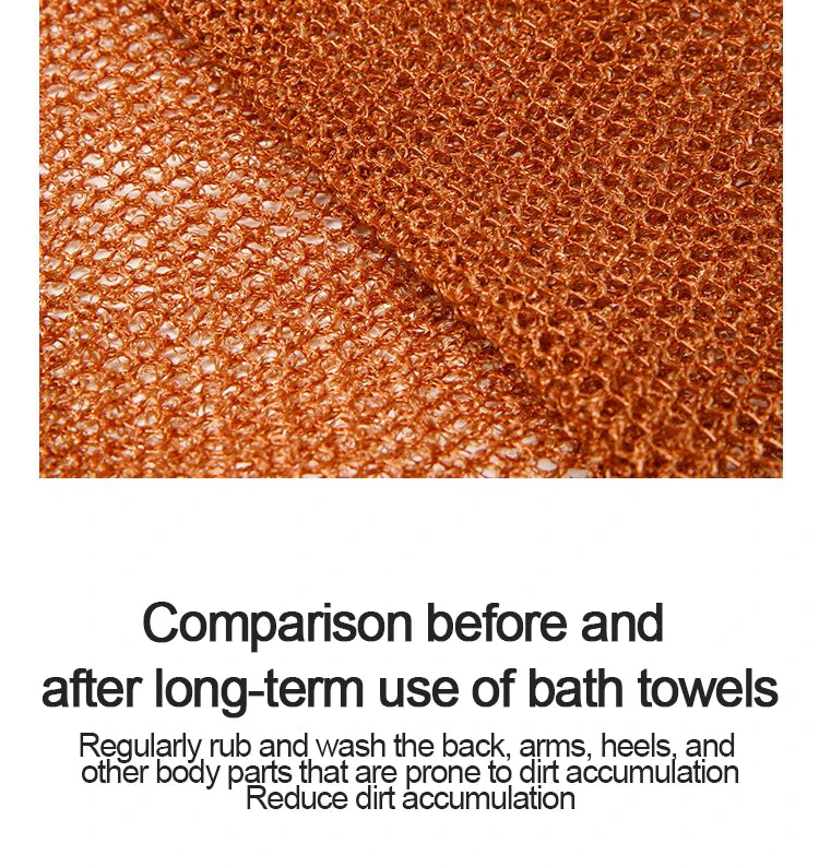 African net bath sponge shower puff for exfoliating and cleaning back, made by Jelieora Venture, shown in image with textured net material.