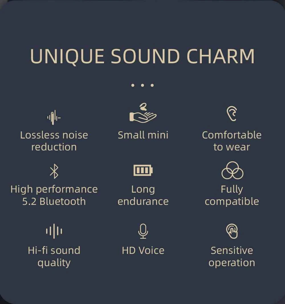 Bluetooth 5.2 Single Ear Wireless Earphone with Mic – Waterproof Mini Ear Hook (1 Earbud)