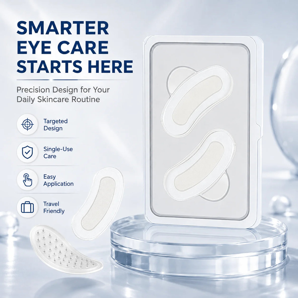Jelieora Venture micro-needle under eye patches for targeted eye care, shown on a white background, easy-to-use beauty skincare product