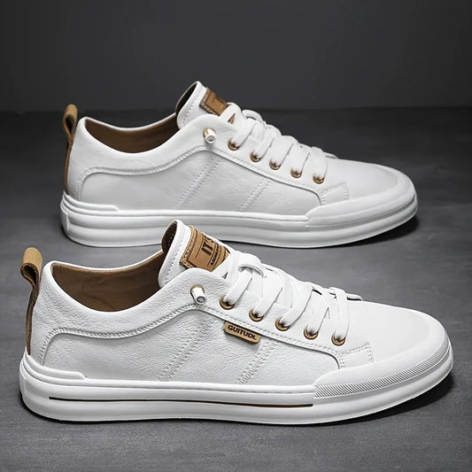 Men's low-top casual sneakers by Jelieora Venture featuring a sleek design and comfortable footwear for everyday wear.