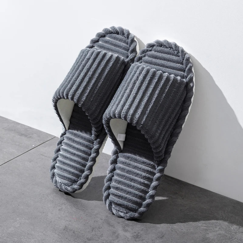 Men's open toe slippers by Jelieora Venture featuring soft fabric and slip-on design for comfortable indoor wear.