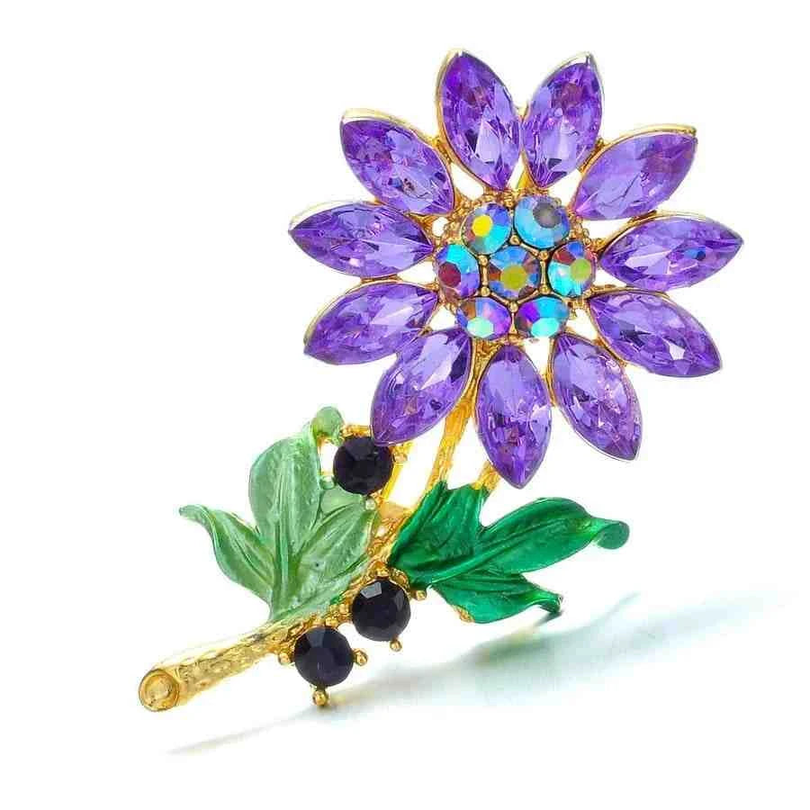 Elegant Rhinestone Flower Brooch – Add Sparkle to Your Wedding and Special Events