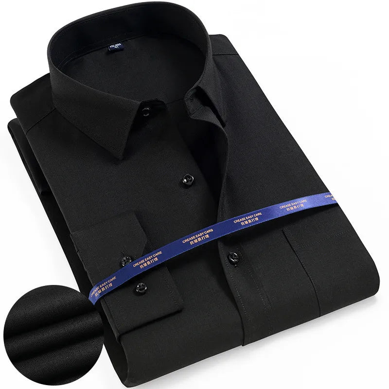 Men's plus size dress shirt by Jelieora Venture, featuring a classic collar, long sleeves, and a tailored fit in a versatile color