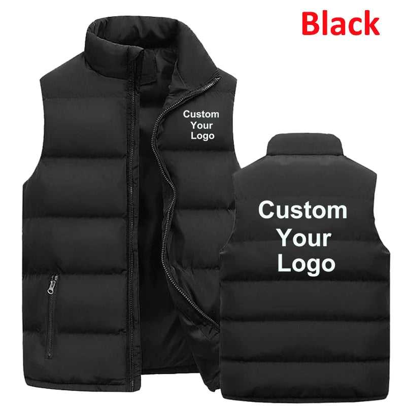 Men's slim fit vest jacket by Jelieora Venture, shown in black, with a tailored design and front zipper closure.