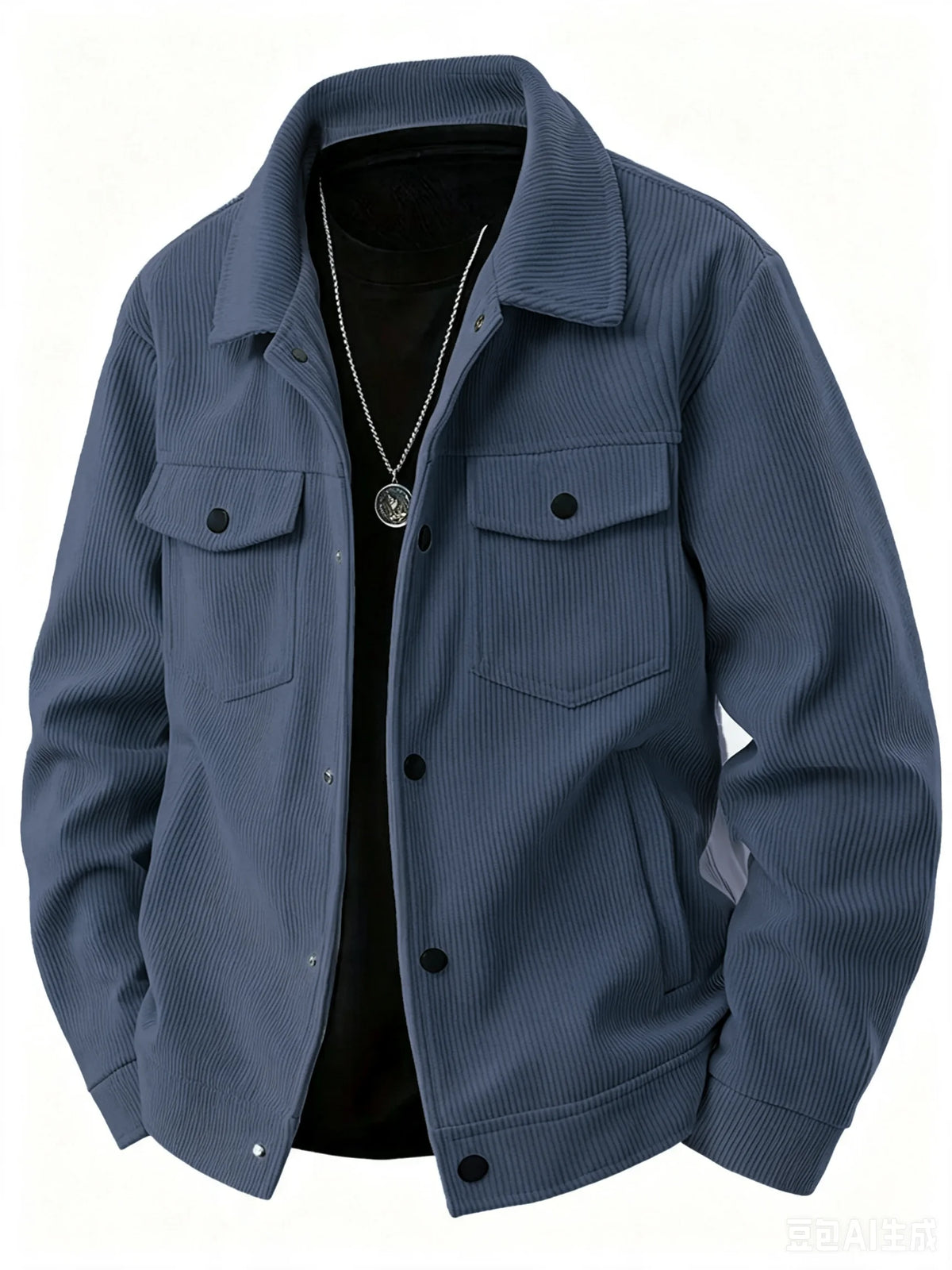 Men's Japanese-style corduroy lapel jacket by Jelieora Venture, featuring a tailored fit and classic lapel design in outerwear style.