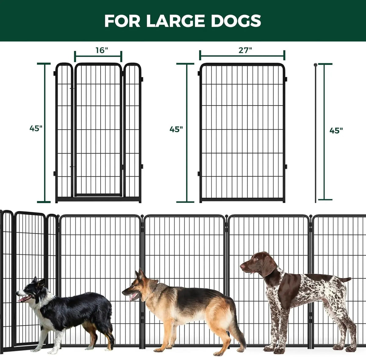 Heavy duty Jelieora Venture dog playpen with ground stakes, indoor outdoor pet fence for puppy safety and containment.
