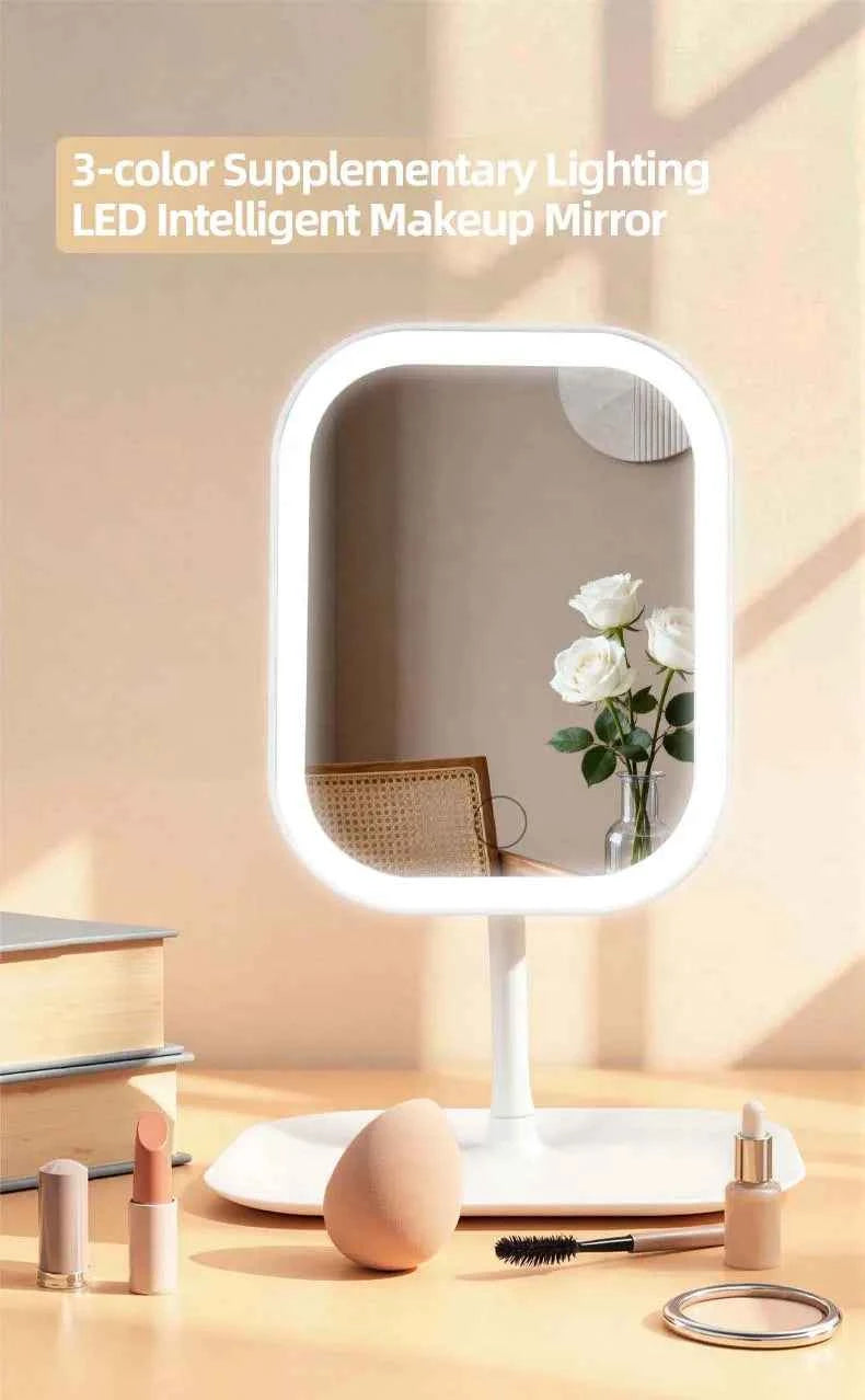 LED Desktop Vanity Mirror | 3 Colour Lights Touch Control Makeup Mirror
