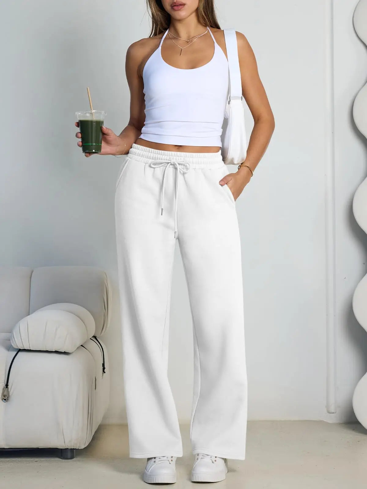 Women's wide leg jogger sweatpants by Jelieora Venture, featuring a relaxed fit and comfortable waistband.