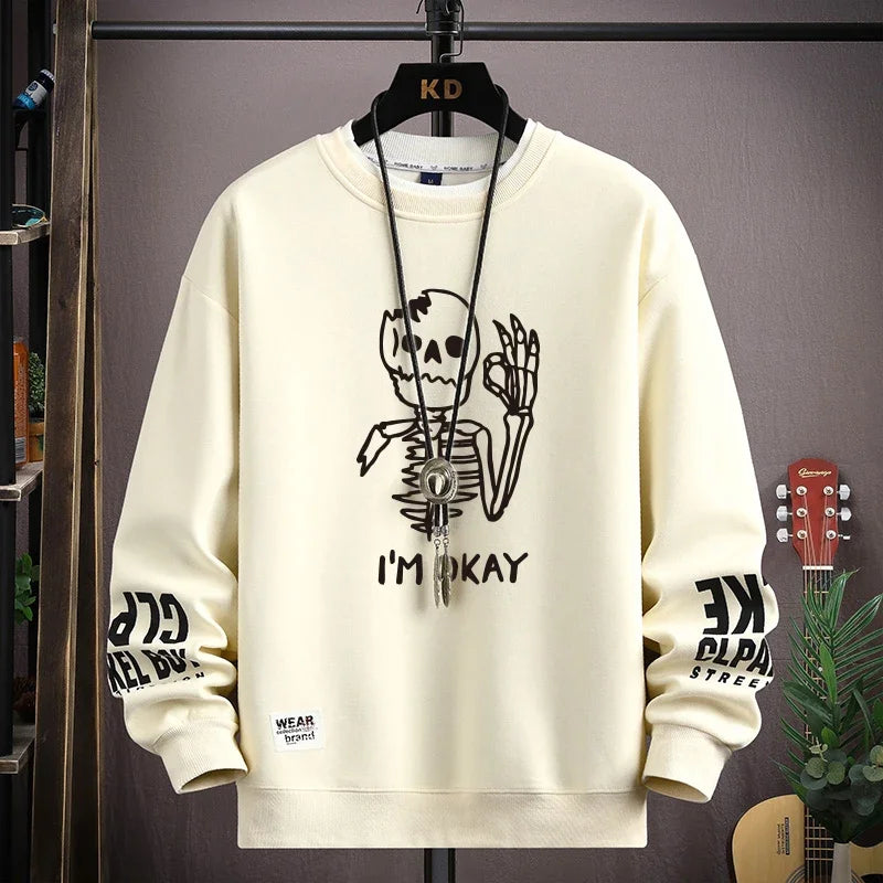 Men's Jelieora Venture Bear Print Sweatshirt displayed, featuring a cozy design with a bear graphic on the front.