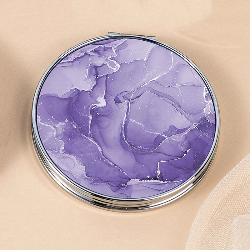 Vintage Stripe Compact Makeup Mirror | Portable Mini Bag Mirror