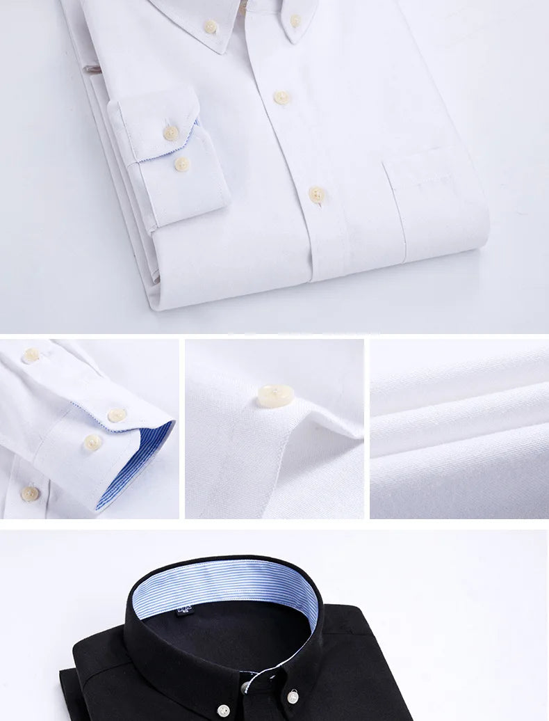 Men's slim fit Oxford shirt by Jelieora Venture, shown in classic white with a button-down collar and tailored fit.