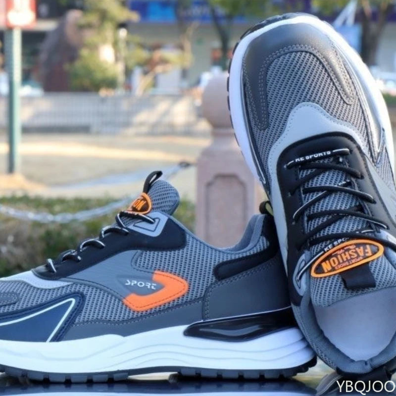 Men's Breathable Casual Platform Trainers | Lightweight Lace-Up Sports Shoes
