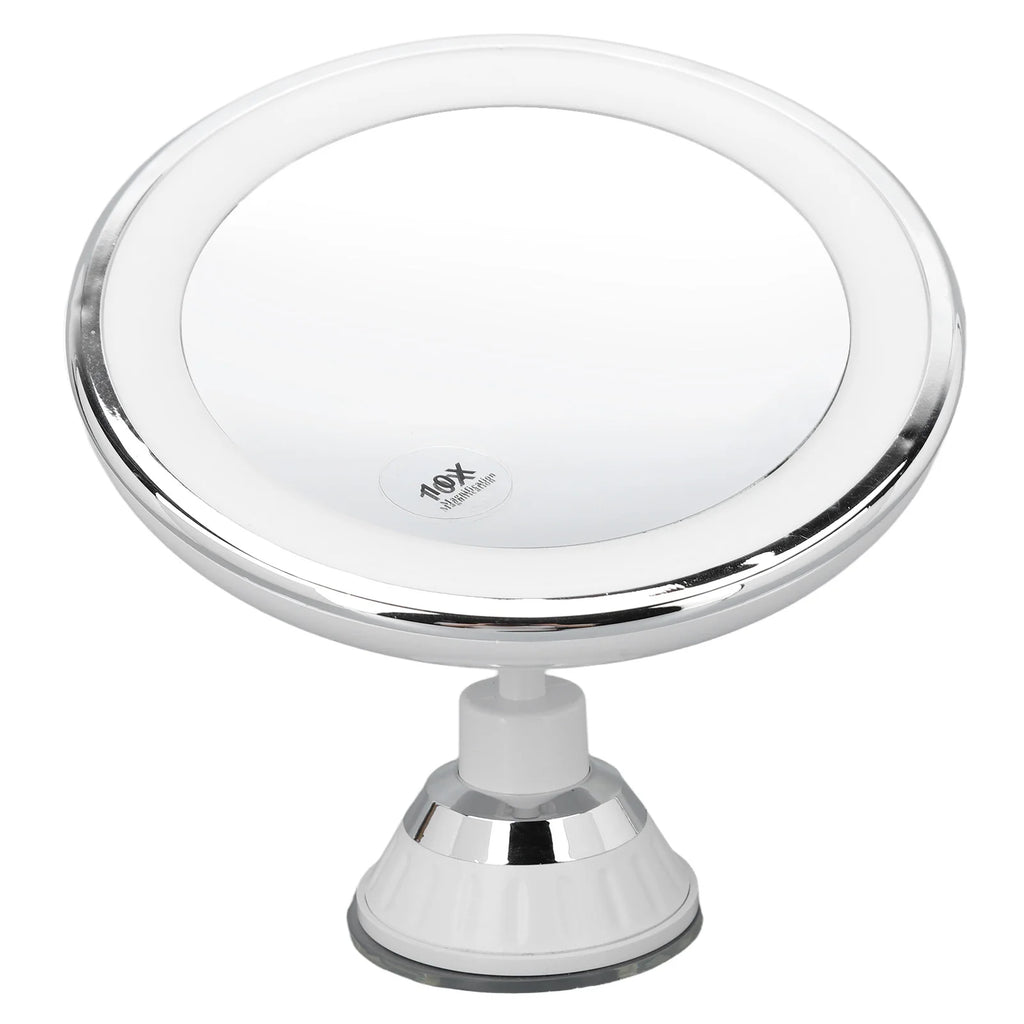 10x Magnifying Makeup Mirror with LED Lights & Suction Cup