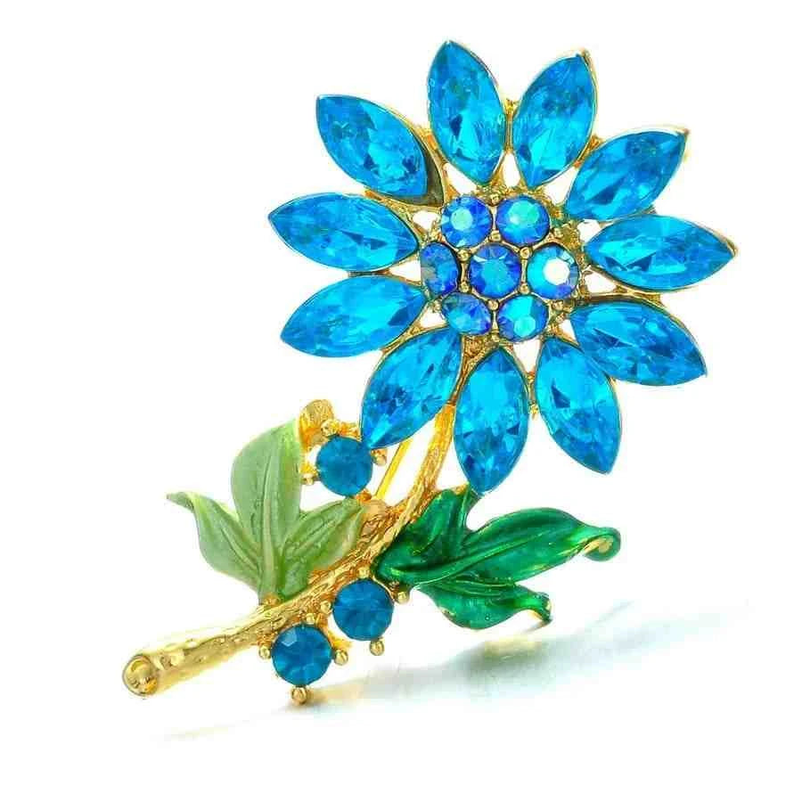 Elegant Rhinestone Flower Brooch – Add Sparkle to Your Wedding and Special Events