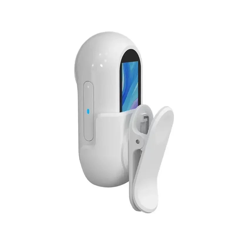Jelieora Venture portable pet camera with HD 1080p view, detachable design, anti-shake feature, worn on cat or dog's collar.