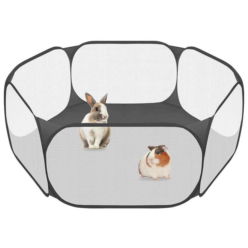 Foldable Jelieora Venture pet playpen, lightweight and portable with mesh sides for ventilation and safety during playtime.