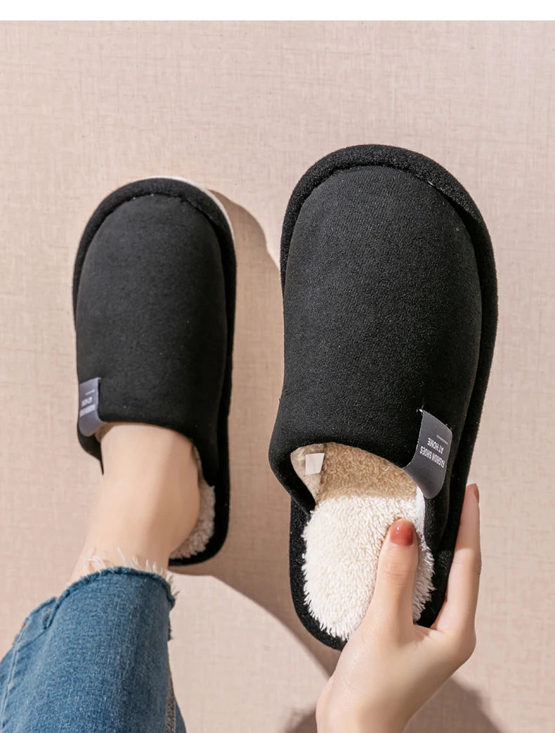 Men's warm house slippers by Jelieora Venture with plush lining and cozy slip-on design for comfortable indoor wear.