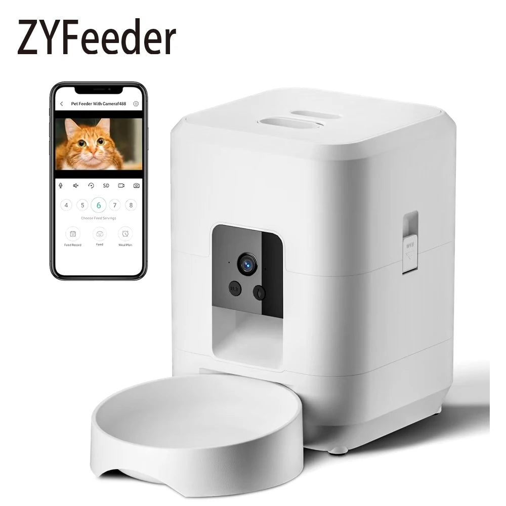 Jelieora Venture 2L automatic pet feeder with Wi-Fi and camera, suitable for cats and dogs, featuring remote app control.