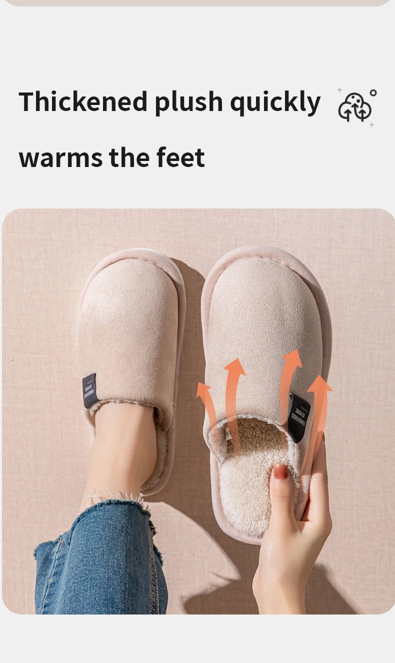 Men's warm house slippers by Jelieora Venture, soft plush interior and cozy slip-on design for comfortable indoor wear.