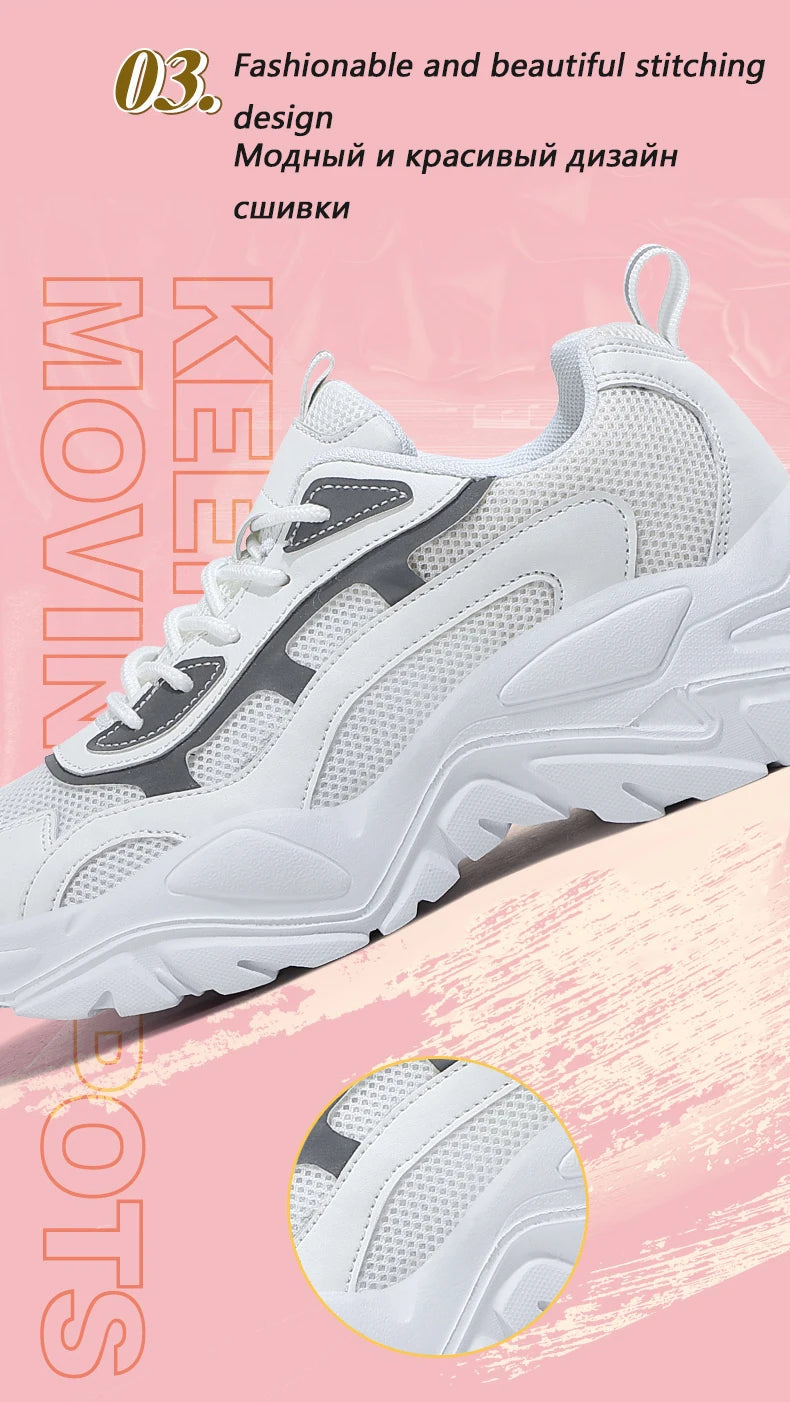 Women's vulcanized platform chunky sneakers by Jelieora Venture featuring a bold sole and stylish design.