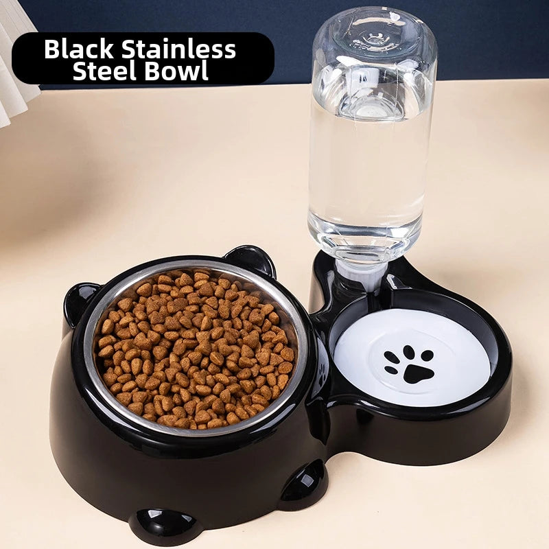 Jelieora Venture automatic pet feeder and water dispenser for cats and dogs, with a slanted mouth, no batteries or power needed