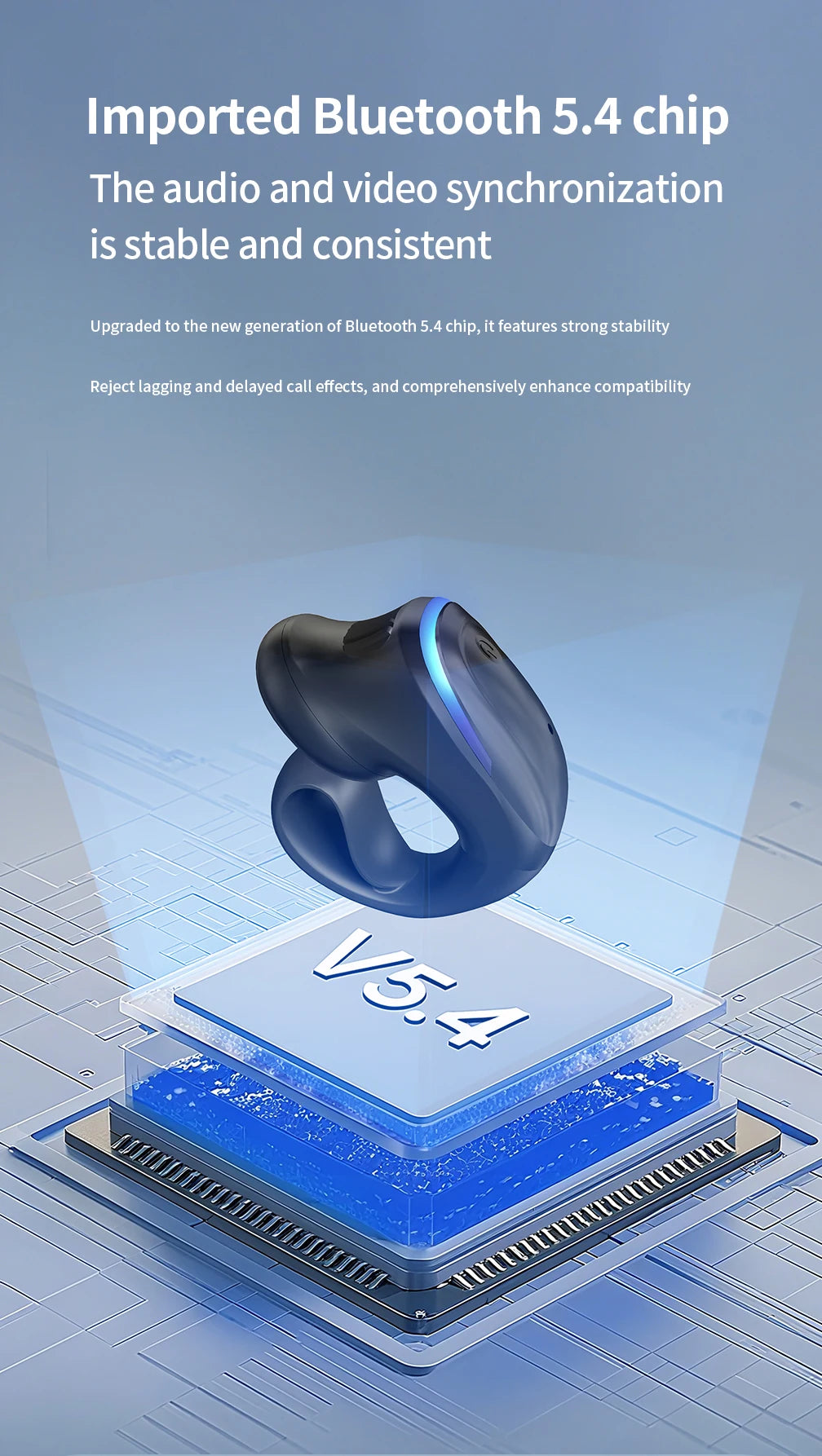 Wireless Bluetooth 5.3 Bone Conduction Clip Earphone | Single Ear Sport Headset