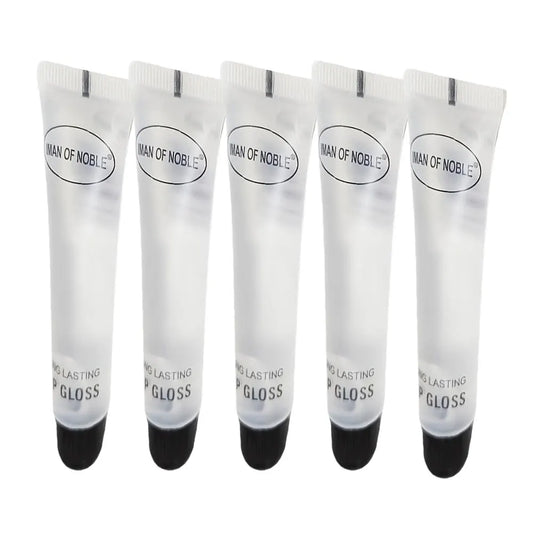 Jelieora Venture glossy lip gloss in a clear tube, showcasing shiny, smooth lip makeup with a reflective finish.