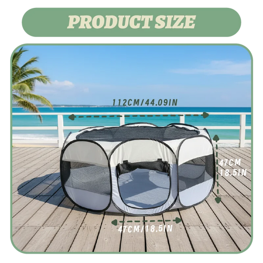 Foldable Jelieora Venture small animal playpen with cover, ideal for chicks, puppies, kittens, and other small pets indoors or outdoors.