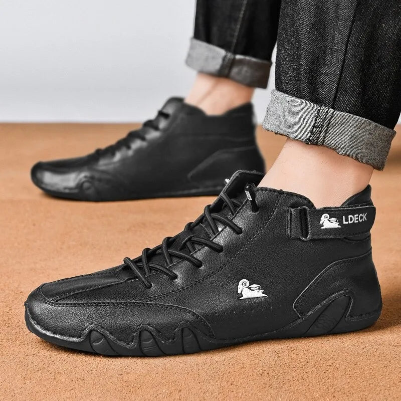 Men's High Top Faux Suede Lace-Up Casual Boots