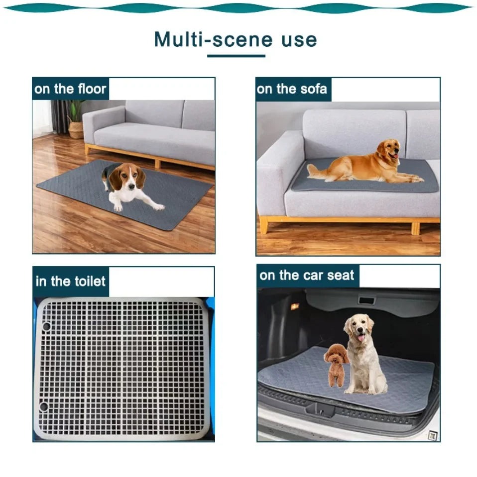 Jelieora Venture reusable pet pee pad blanket with absorbent surface, washable puppy training pad for dogs and pet car seat protection.