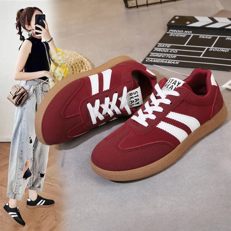 Women's Contrast Colour Casual Sport Sneakers | Lightweight Non-Slip Trainers