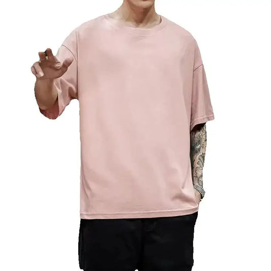 Men's solid basic hip hop cotton T-shirt by Jelieora Venture in various colors, featuring a casual fit and comfortable fabric.