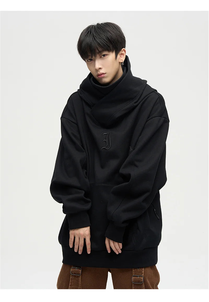 Men's turtleneck hoodie by Jelieora Venture featuring a cozy, stylish design with a fitted turtleneck and casual hoodie style.