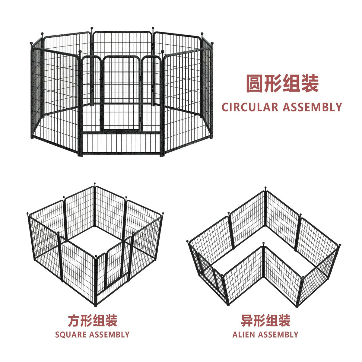 Jelieora Venture heavy-duty dog playpen with ground stakes, indoor and outdoor pet safety barrier for puppies and dogs.