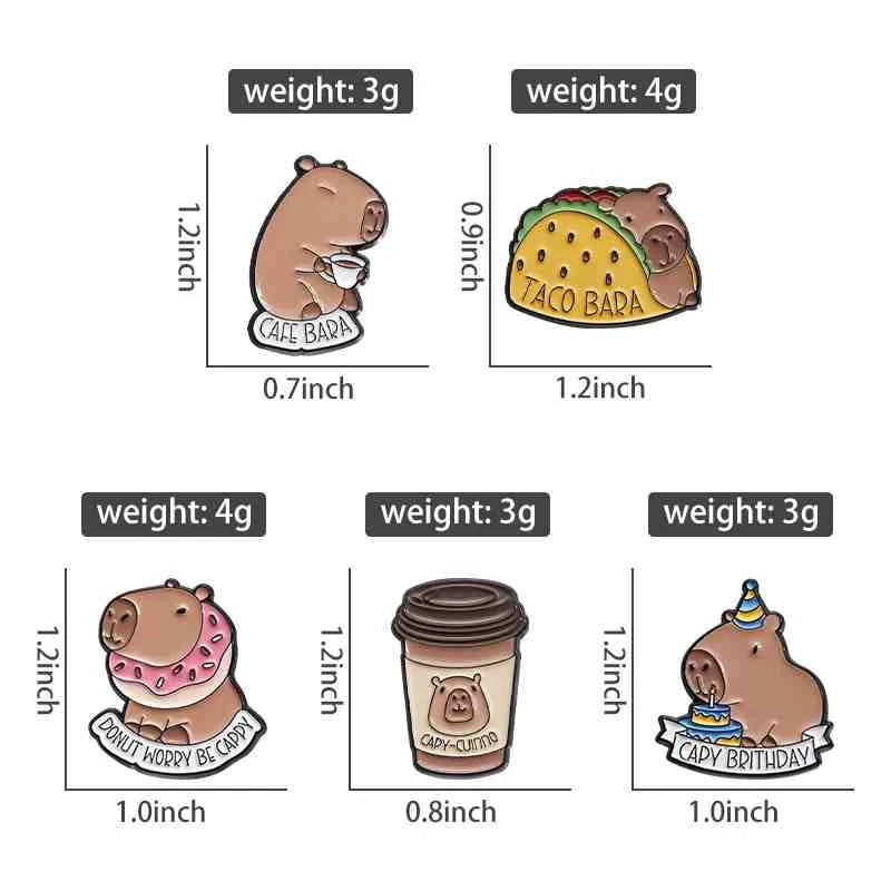 Cute Animals Enamel Pins Set: Adorable Cat & Capybara Badges for Every Outfit