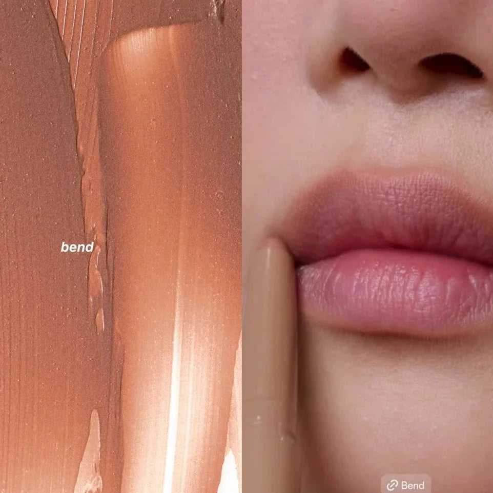 Jelieora Venture Brand Skin Peptide Lip Shape Pen lip liner and long-lasting lip tint pencil with glossy finish on a neutral background.